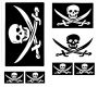 Piratenflagge mit Säbel Aufkleber Set