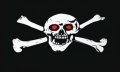 Piraten Fahne / Flagge 90x150 cm mit roten Augen