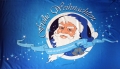 Frohe Weihnachten Nikolaus Fahne / Flagge 90x150 cm (blau)