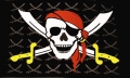 Piraten Fahne / Flagge 90x150 cm mit Säbel (Nr.6)
