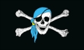 Piraten Fahne / Flagge 90x150 cm mit blauem Kopftuch