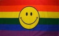 Regenbogen Smile Fahne / Flagge 90x150 cm
