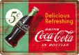 Coca-Cola Delicious Refreshing Blechpostkarte 10 x 14 cm