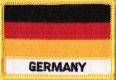 Deutschland mit Schrift Aufnäher Patch ca. 5,5cm x 8 cm
