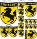 Stuttgart Wappen Aufkleber Set (16-teilig)