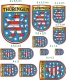 Thringen Wappen Aufkleber Set (12-teilig)