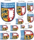Schleswig Holstein Wappen Aufkleber Set (12-teilig)