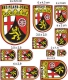 Rheinland Pfalz Wappen Aufkleber Set (12-teilig)
