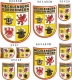 Mecklenburg-Vorpommern Wappen Aufkleber Set (11-teilig)