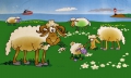 Schafe an der Küste Fahne / Flagge 90x150 cm (Motiv 2)