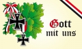 DR- Gott mit uns (Motiv 3 Eichenlaub) Fahne / Flagge 90x150 cm