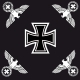 DR- Eiserne Kreuz 4 Adler schwarz Fahne / Flagge 120 x120 cm