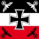 DR- Eiserne Kreuz 4 Adler Reichsflagge / Fahne 120 x 120 cm