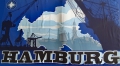 Hamburg Silhouette Fahne / Flagge 90x150 cm