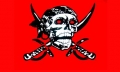 Piraten Fahne / Flagge auf rotem Tuch 90x150 cm