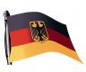 Deutschland mit Adler Aufkleber wehende Flagge 15x10 cm