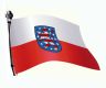 Thüringen Aufkleber wehende Flagge 15x10 cm